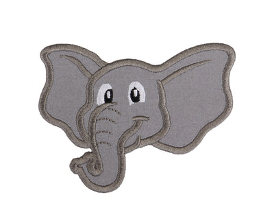 Elephant Head Sew or Iron on Embroidered Patch