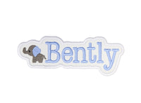 Elephant Personalized name patch with custom name of your choice and elephant - Sew Lucky Embroidery