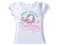 Embrace your inner Unicorn Girls Shirt - Sew Lucky Embroidery