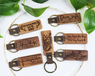 Engraved Wood Keychain