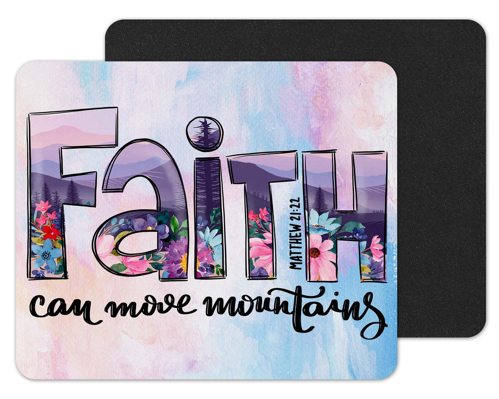 Faith Can Move Mountains Mouse Pad - Sew Lucky Embroidery