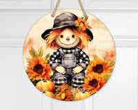 Fall Scarecrow Door Hanger - Sew Lucky Embroidery