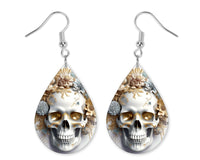 Fall Skull Earrings and Necklace Set - Sew Lucky Embroidery