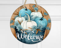 Fall Pumpkins Welcome Door Hanger - Sew Lucky Embroidery