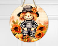 Fall Scarecrow Door Hanger - Sew Lucky Embroidery