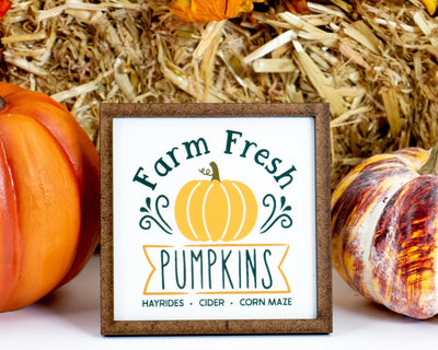 Farm Fresh Pumpkins Fall Tier Tray Sign