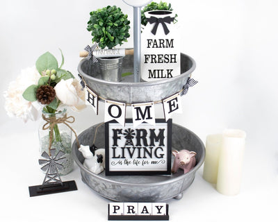 Farm Tier Tray Decor Set