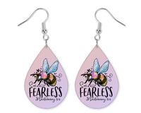 Fearless Teardrop Earrings - Sew Lucky Embroidery