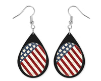 Flag Circle Teardrop Earrings