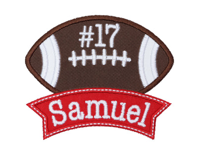 Football Banner Personalized Sew or Iron on Embroidered Patch