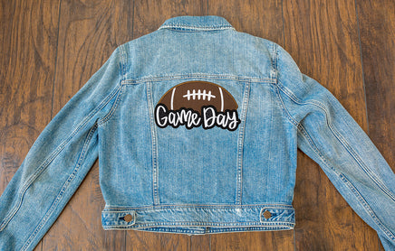 Game Day Football Patch Embroidered Iron-On or Sew-On Patch for Spirit Wear, Jackets, Backpacks, or Game Day Accessories - Sew Lucky Embroidery