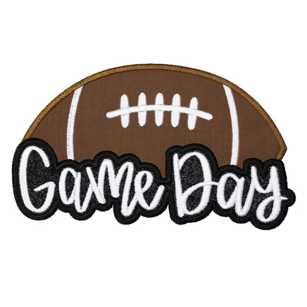 Game Day Football Patch Embroidered Iron-On or Sew-On Patch for Spirit Wear, Jackets, Backpacks, or Game Day Accessories - Sew Lucky Embroidery