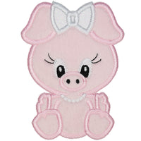 Cute Pig Patch for Girls Embroidered Iron On or Sew On Patch Farm Applique Perfect for Backpacks, Clothing or Farm Theme Gifts - Sew Lucky Embroidery