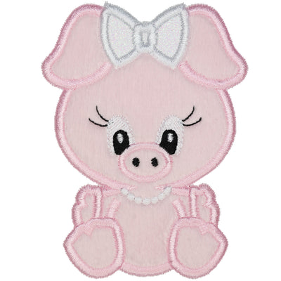 Cute Pig Patch for Girls Embroidered Iron On or Sew On Patch Farm Applique Perfect for Backpacks, Clothing or Farm Theme Gifts