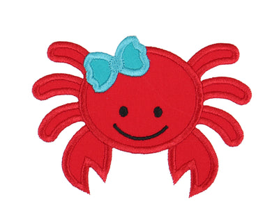 Girl Crab Sew or Iron on Embroidered Patch