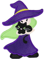 Halloween Witch Sew or Iron on Patch - Sew Lucky Embroidery