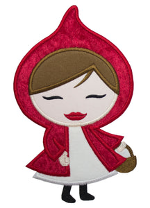 Red Riding Hood Sew or Iron on patch - Sew Lucky Embroidery