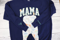 Personalized Mama Embroidered Sweatshirt - Baby Clothes Inside! - Mama Shirt - Mom Shirt - Sew Lucky Embroidery
