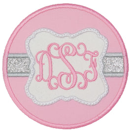 Pretty Monogram Personalized Monogram Patch for Girls Embroidered Circle Patch Custom Name Iron On or Sew On for Backpacks and Gifts - Sew Lucky Embroidery