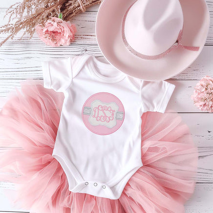 Pretty Monogram Personalized Monogram Patch for Girls Embroidered Circle Patch Custom Name Iron On or Sew On for Backpacks and Gifts - Sew Lucky Embroidery