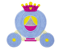 Princess Carriage in Blue Sew or Iron on Patch