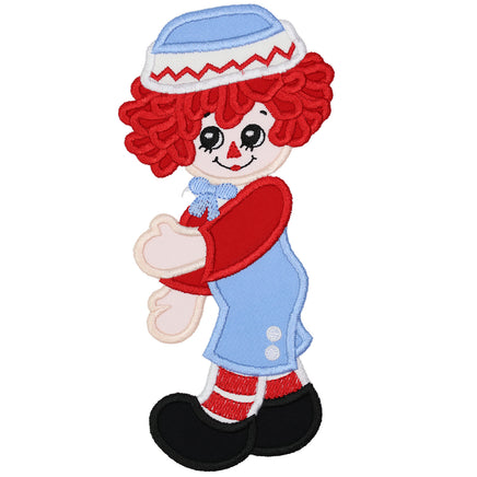 Raggedy Andy Embroidery Patch Vintage Rag Doll Applique for Baby Clothes, Kids Jackets, DIY Crafts, Sewing Projects, or Gift Making - Sew Lucky Embroidery