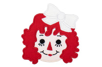 Raggedy Ann with White Bow Iron or Sew on Patch - Sew Lucky Embroidery