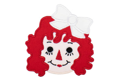 Raggedy Ann with White Bow Iron or Sew on Patch