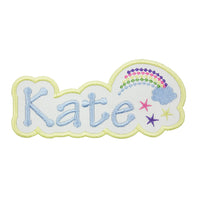 Rainbow Name Sew or Iron on Embroidered Patch - Sew Lucky Embroidery