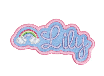 Rainbow Name Sew or Iron on Patch - Sew Lucky Embroidery