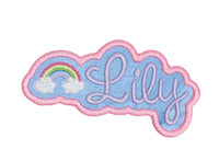 Rainbow Name Sew or Iron on Patch - Sew Lucky Embroidery