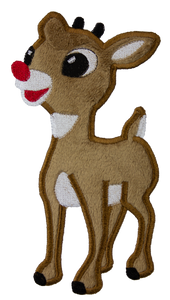 Rudolph Sew or Iron on Embroidered Patch - Sew Lucky Embroidery