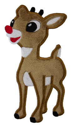 Rudolph Sew or Iron on Embroidered Patch