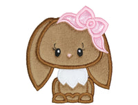 Spring Bunny Sew or Iron on Embroidered Patch - Sew Lucky Embroidery