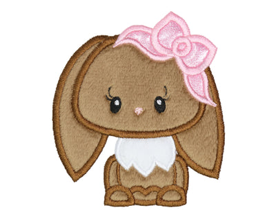 Spring Bunny Sew or Iron on Embroidered Patch