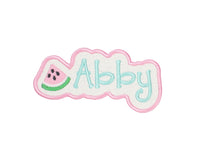 Watermelon Personalized name patch with custom name of your choice and a slice of watermelon - Sew Lucky Embroidery