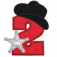 Western Birthday Number Sheriff Badge Sew or Iron on Patch - Sew Lucky Embroidery