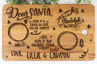 Personalized wood Santa tray cutting board - Sew Lucky Embroidery