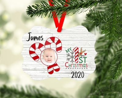 1st Christmas Photo Ornament Personalized