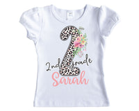 Leopard Back to School Personalized Shirt - Sew Lucky Embroidery