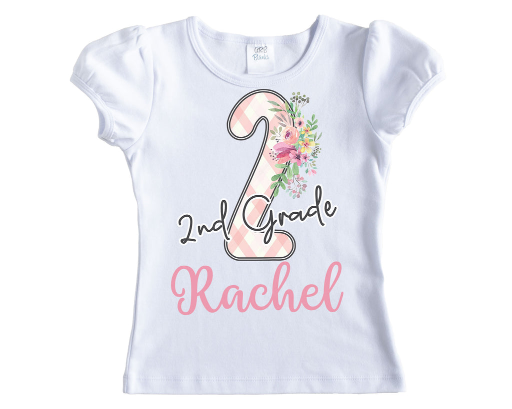 Pink Plaid Back to School Personalized Shirt - Sew Lucky Embroidery