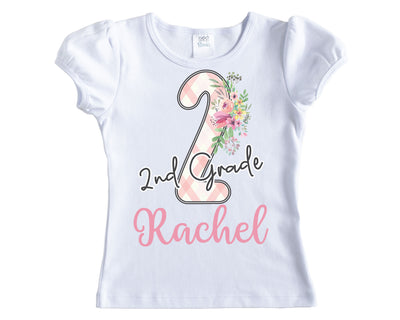 Pink Plaid Back to School Personalized Shirt