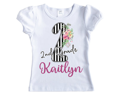 Black Stripes Back to School Personalized Shirt