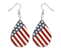 American Flag Teardrop Earrings - Sew Lucky Embroidery