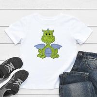 Baby Dragon with Blue Wings Patch - Sew Lucky Embroidery