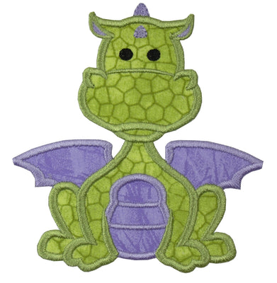 Baby Dragon with Purple Wings Sew or Iron on Embroidered Patch