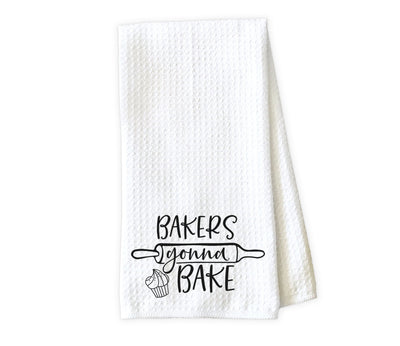 Bakers Gonna Bake Waffle Weave Microfiber Kitchen Towel