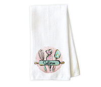 Baking Tools  Personalized Waffle Weave Microfiber Kitchen Towel - Sew Lucky Embroidery