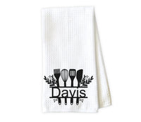 Baking Split Frame Floral Personalized Kitchen Towel - Waffle Weave Towel - Microfiber Towel - Kitchen Decor - House Warming Gift - Sew Lucky Embroidery