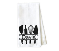 Baking Split Frame Personalized Kitchen Towel - Waffle Weave Towel - Microfiber Towel - Kitchen Decor - House Warming Gift - Sew Lucky Embroidery